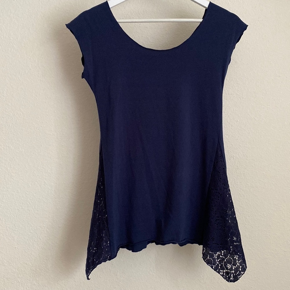 Xylem Clothing Fairy Lace Top Navy M
